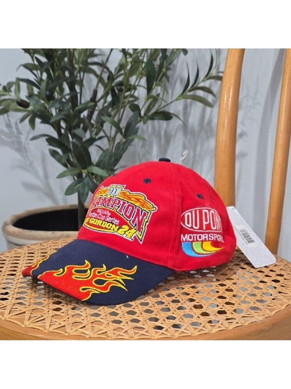 Retro Y2K Jeff Gordon Winston Cup Series EmbroideredRacing Cap with Flame Visor
